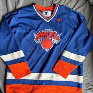 New York Knicks Starter Hockey Jersey Mens Large Blue NBA NHL